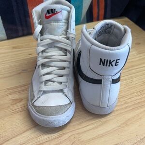 Nike White and Black High-Top Sneakers